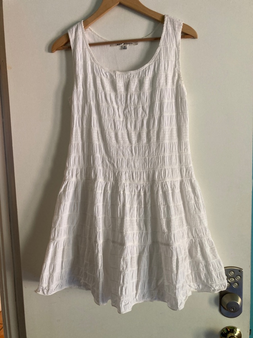 Max Studio Womens Size S Pullover White Cotton Summer Fit Flare Mini Dress - Picture 2 of 10
